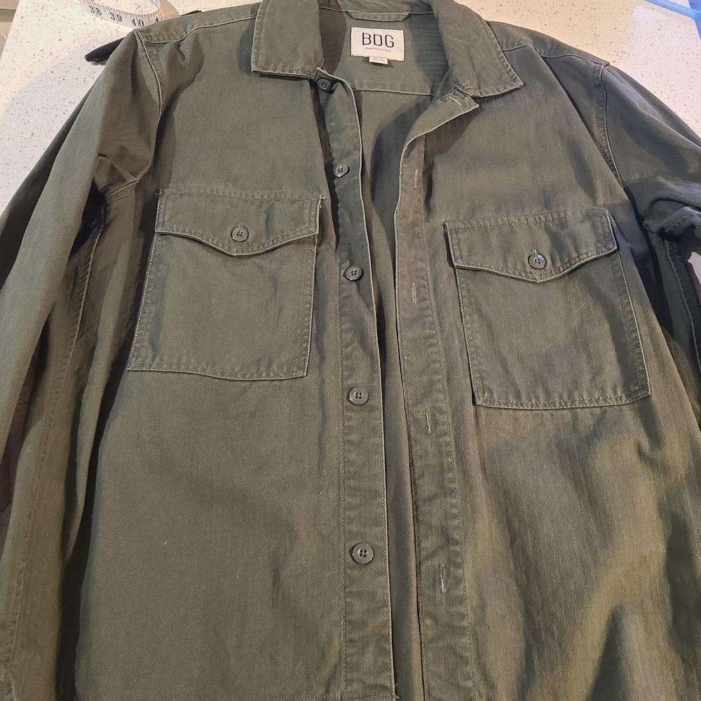BDG Urban Outfitters Army Sage Green Casual Shirt, Light Jacket Mens Medium EUC